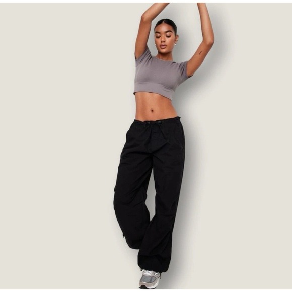 Garage Paxton Parachute Pants Size XS Black 100% Cotton Gorpcore Relaxed Pockets - Picture 2 of 12